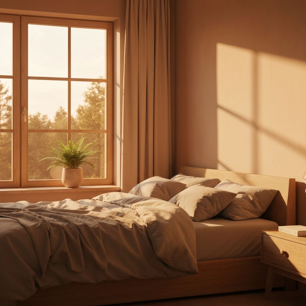 Peaceful golden-lit space suggesting rest and renewal